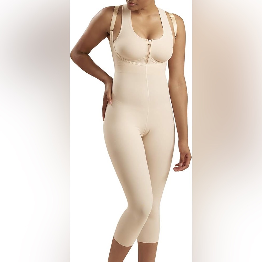 Marena Recovery Suspender Post Surgical Compression Girdle in Beige Size Large